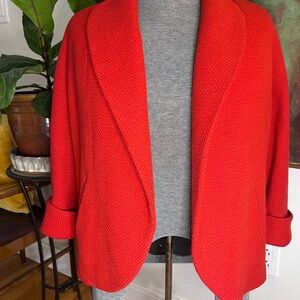 VINTAGE Blazer WOOL TWEED Small - color flame orange